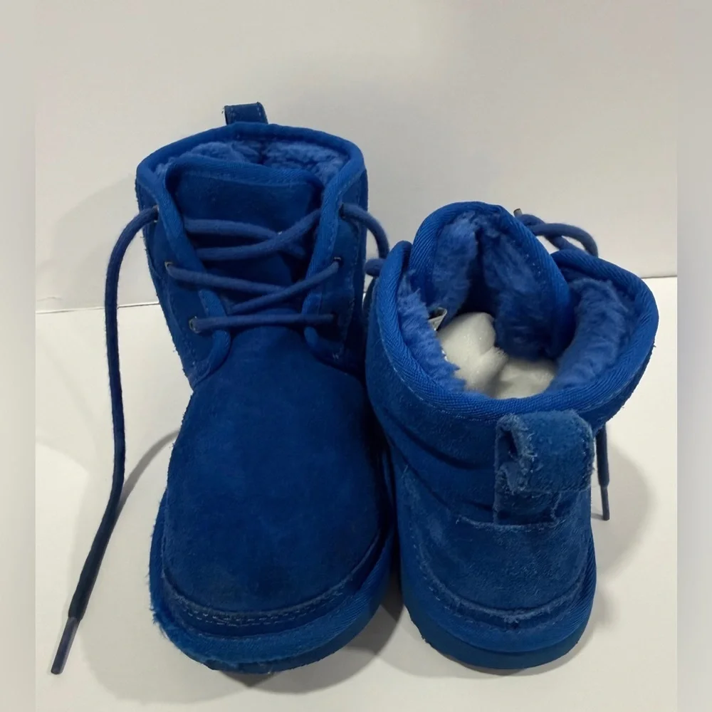 UGG Kids 4 Blue Neumel Boots Suede Shearling Lined Youth 4 Womens 6